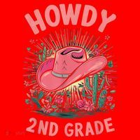 Howdy 2nd Grade Western Cowgirls Back To School Second Grade Santa Hat thumb 1