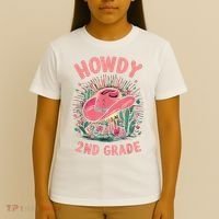 Howdy 2nd Grade Western Cowgirls Back To School Second Grade T-Shirt thumb 4