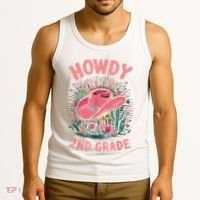 Howdy 2nd Grade Western Cowgirls Back To School Second Grade Tank Top thumb 3