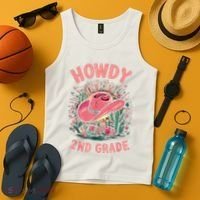 Howdy 2nd Grade Western Cowgirls Back To School Second Grade Tank Top thumb 4