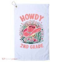 Howdy 2nd Grade Western Cowgirls Back To School Second Grade Golf Towel thumb 0