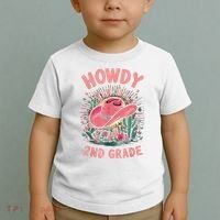 Howdy 2nd Grade Western Cowgirls Back To School Second Grade Toddler T-Shirt thumb 2