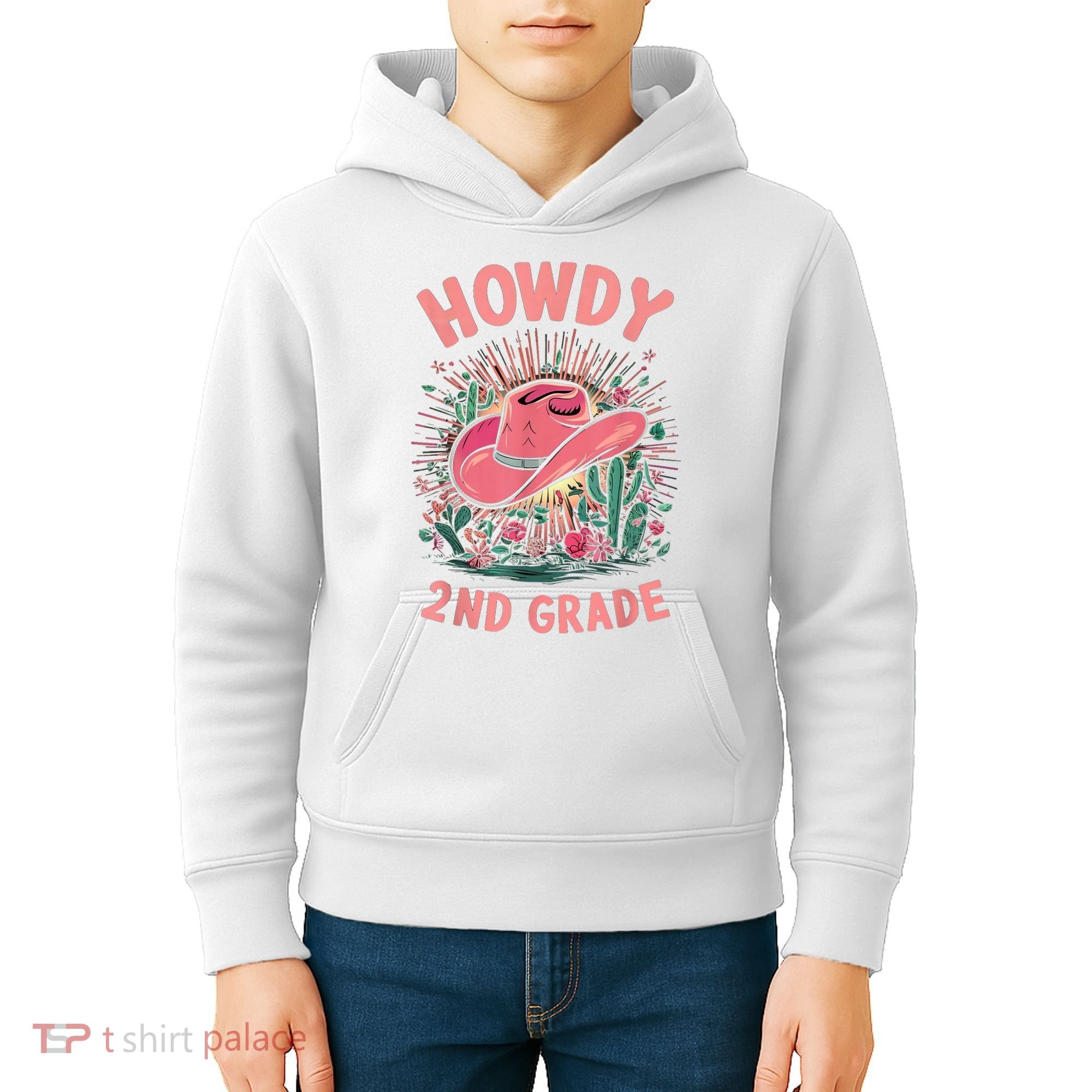 Howdy 2nd Grade Western Cowgirls Back To School Second Grade Kids Hoodie