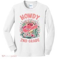 Howdy 2nd Grade Western Cowgirls Back To School Second Grade Kids Long Sleeve Shirt thumb 0