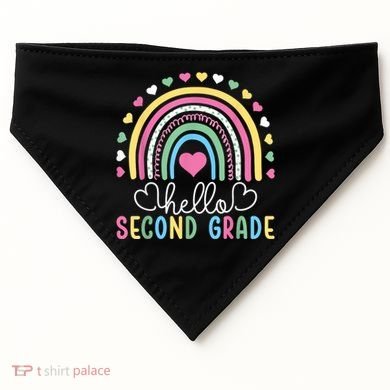 Hello 2nd Second Grade Teacher USA-Made Doggie Bandana
