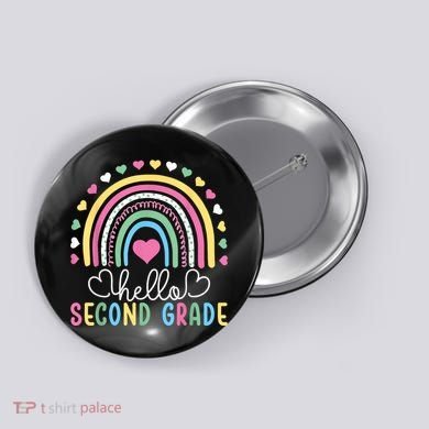 Hello 2nd Second Grade Teacher Button
