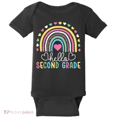 Hello 2nd Second Grade Teacher Baby Bodysuit