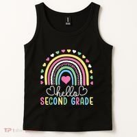Hello 2nd Second Grade Teacher Tank Top thumb 2