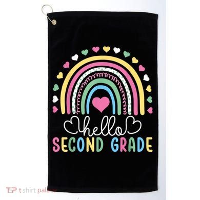 Hello 2nd Second Grade Teacher Golf Towel
