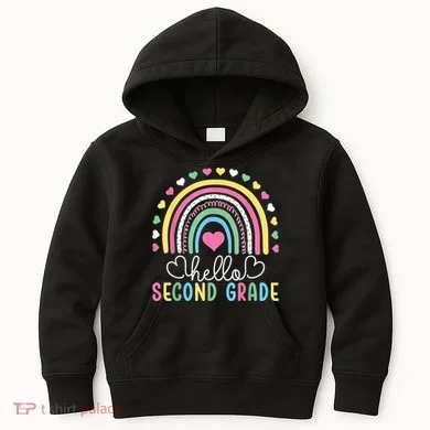 Hello 2nd Second Grade Teacher Kids Hoodie