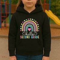 Hello 2nd Second Grade Teacher Kids Hoodie thumb 3