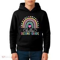 Hello 2nd Second Grade Teacher Kids Hoodie thumb 4