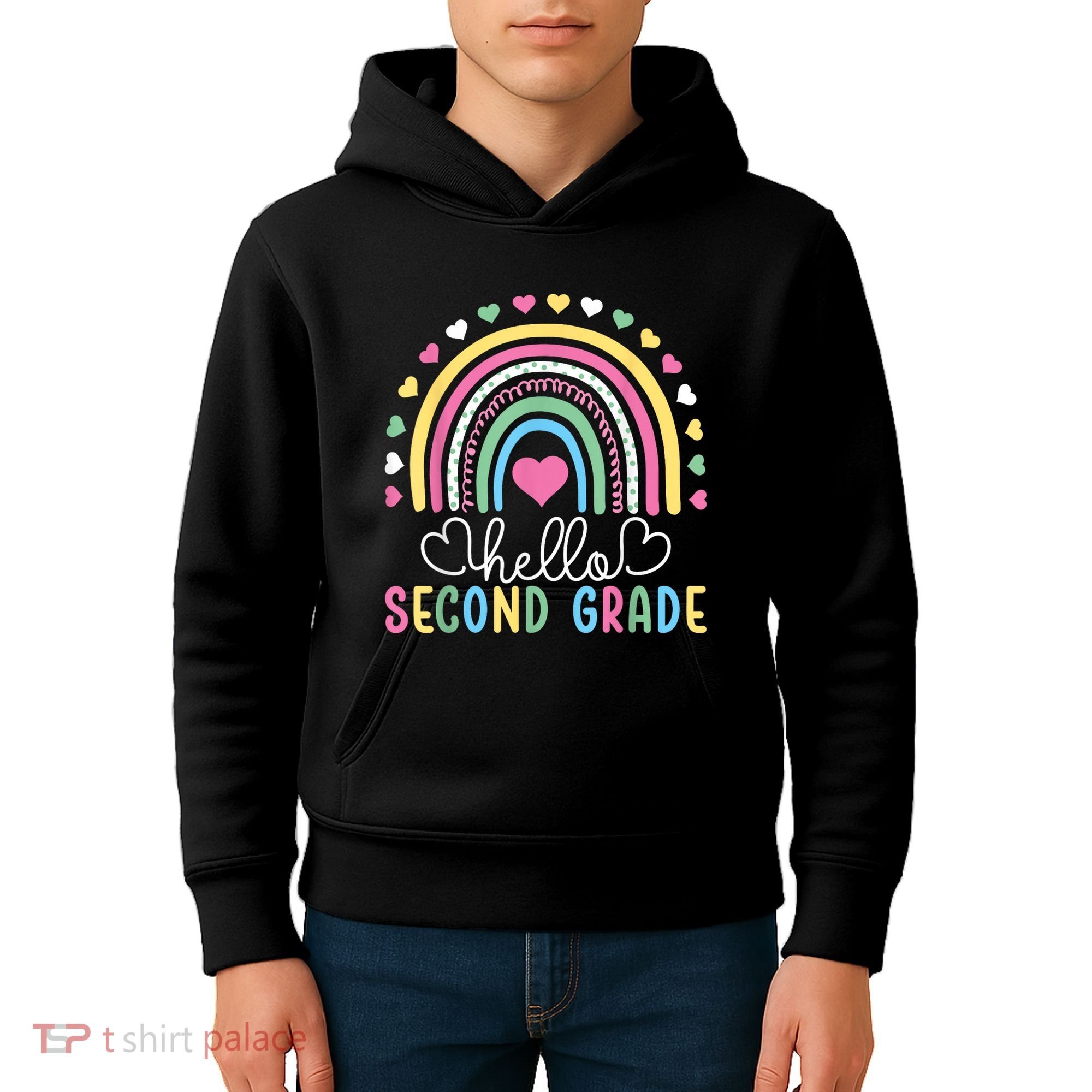 Hello 2nd Second Grade Teacher Kids Hoodie