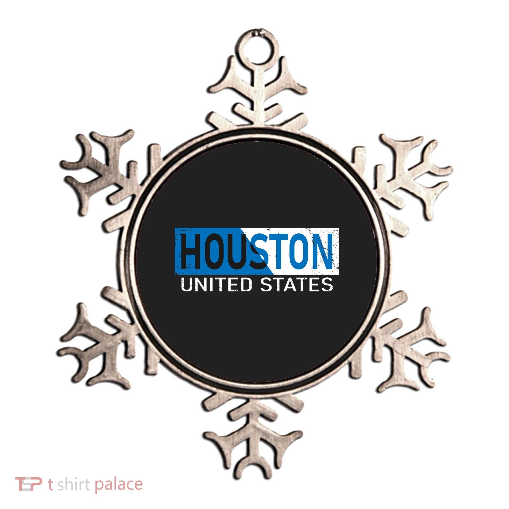 Houston 2 Tone Block Logo Ornament