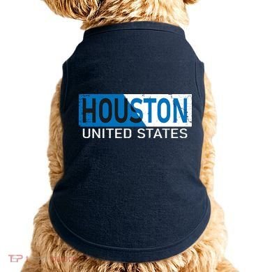 Houston 2 Tone Block Logo Doggie Tank