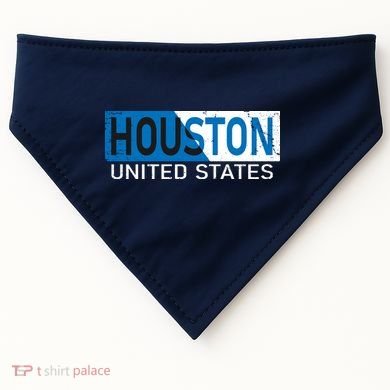 Houston 2 Tone Block Logo USA-Made Doggie Bandana