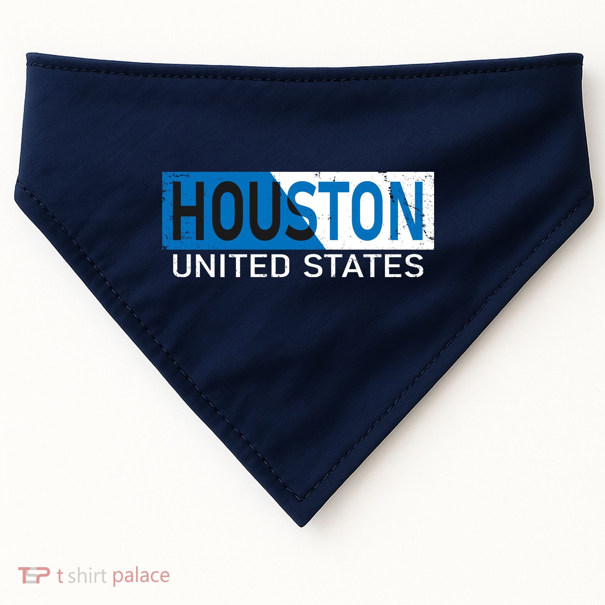 Houston 2 Tone Block Logo USA-Made Doggie Bandana