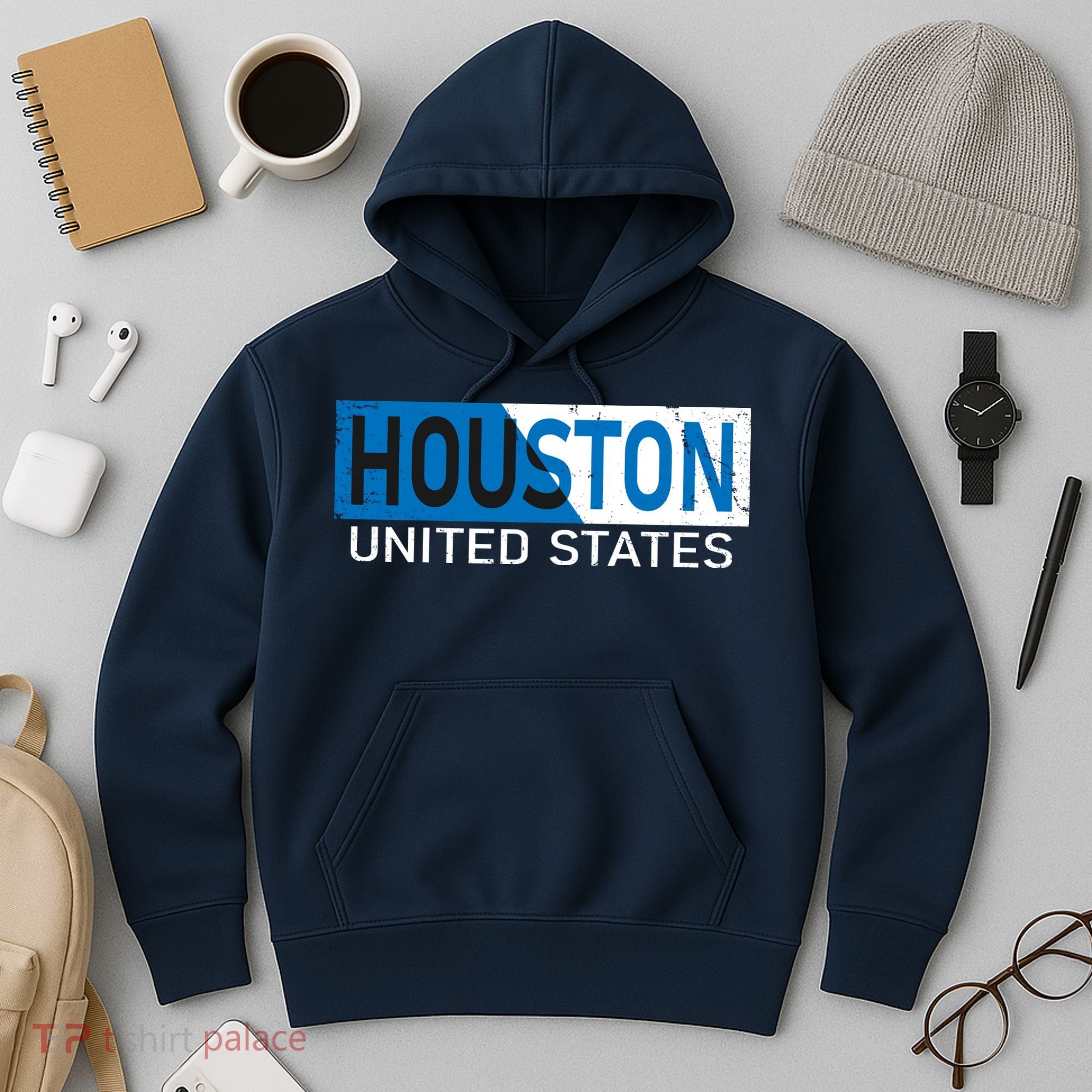 Houston 2 Tone Block Logo Hoodie