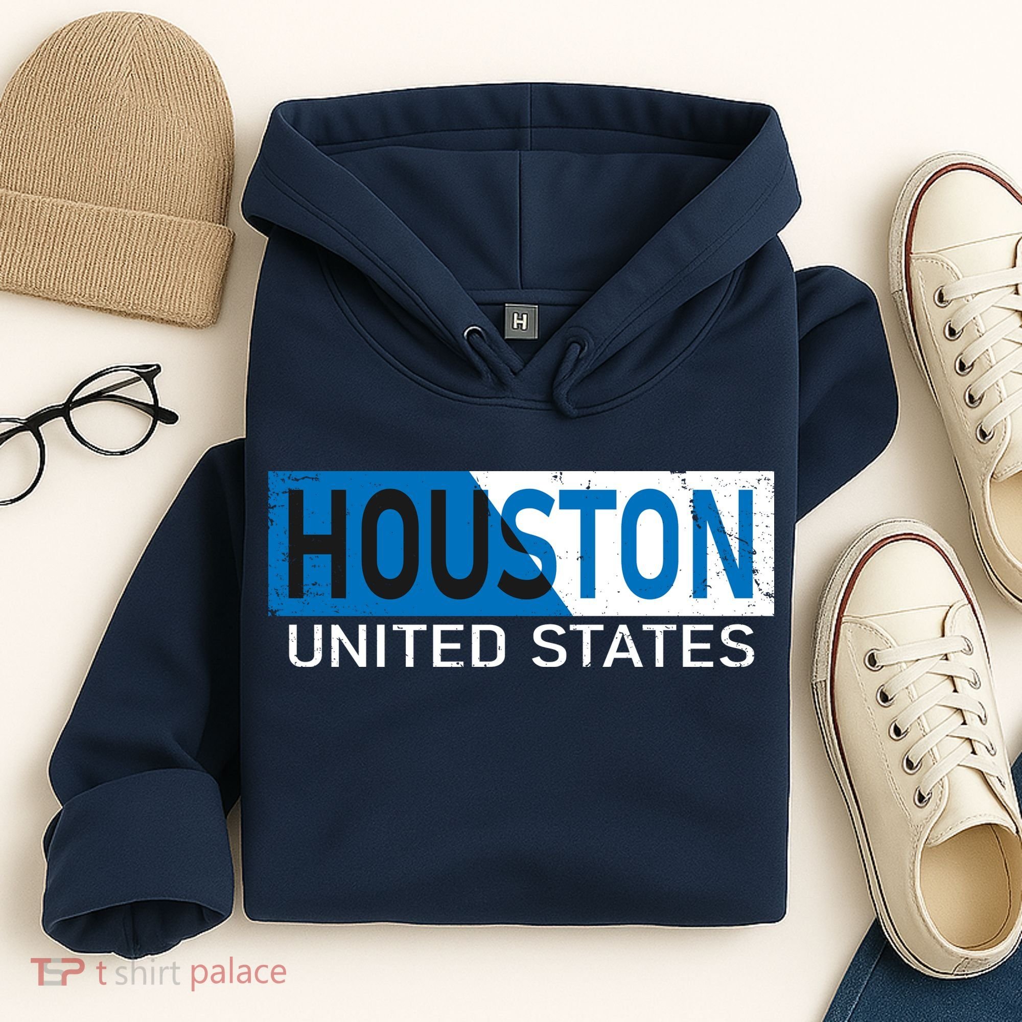 Houston 2 Tone Block Logo Hoodie
