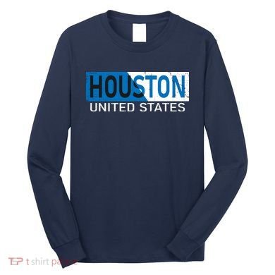 Houston 2 Tone Block Logo Long Sleeve Shirt