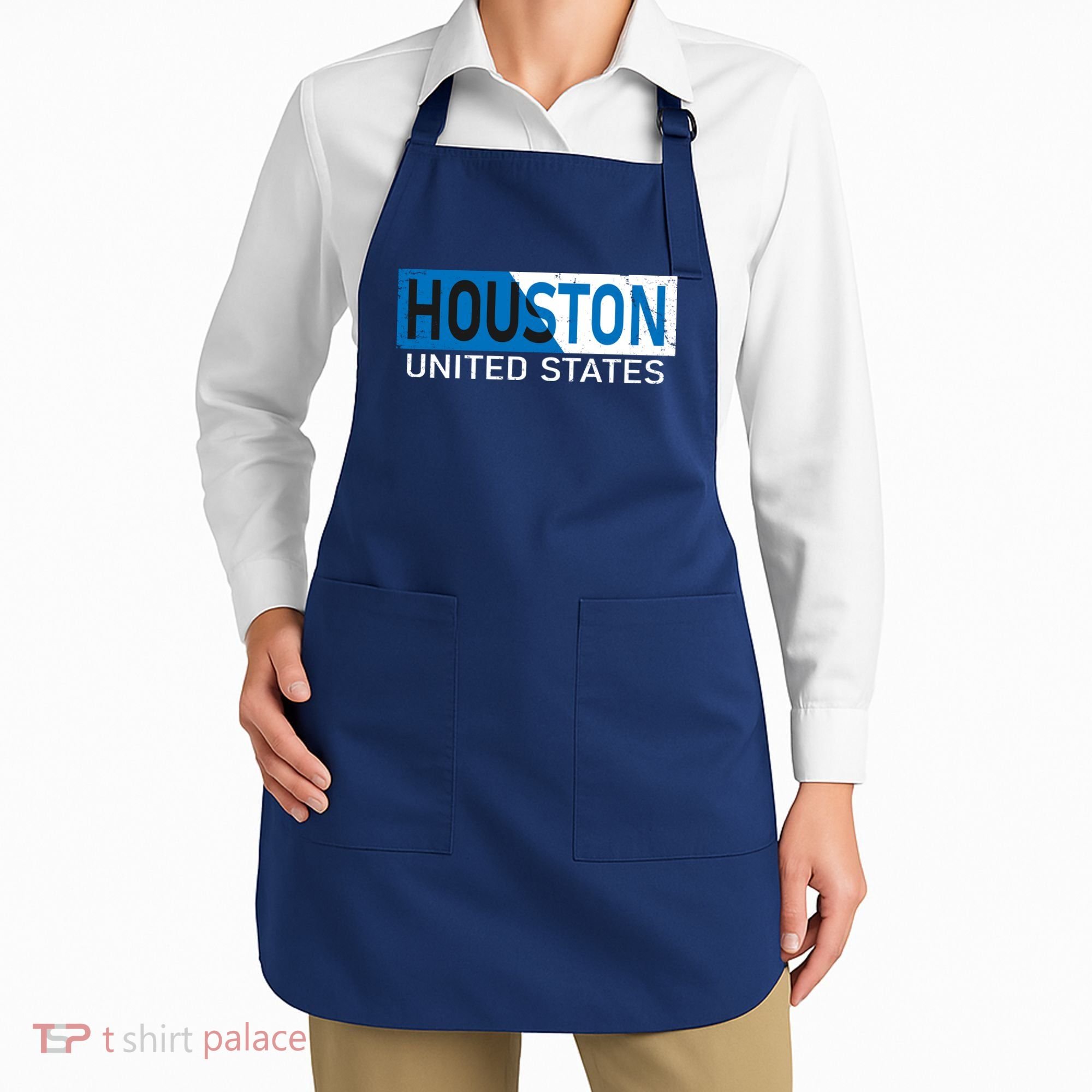 Houston 2 Tone Block Logo Apron