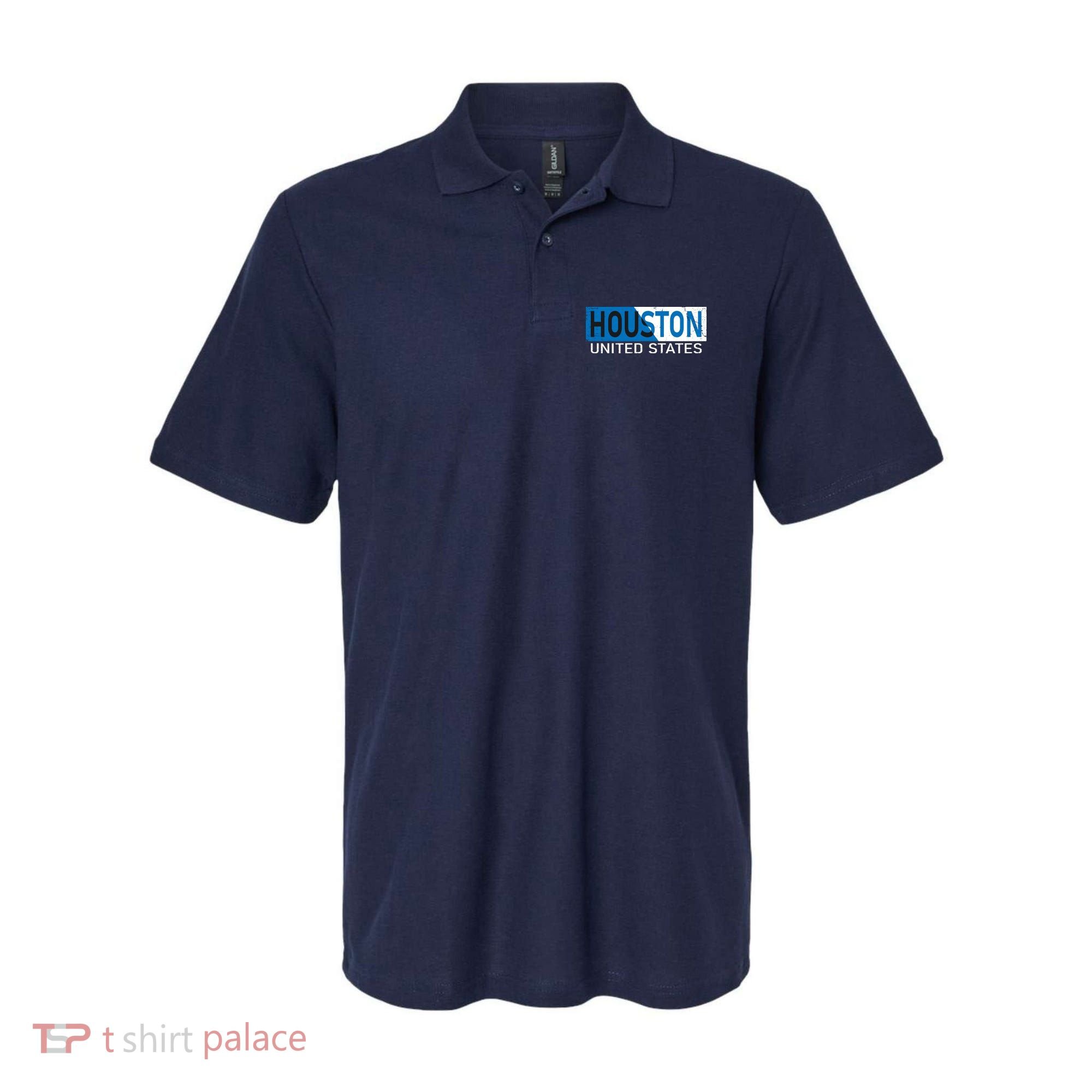 Houston 2 Tone Block Logo Polo
