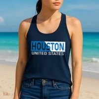 Houston 2 Tone Block Logo Women's Tank Top thumb 2