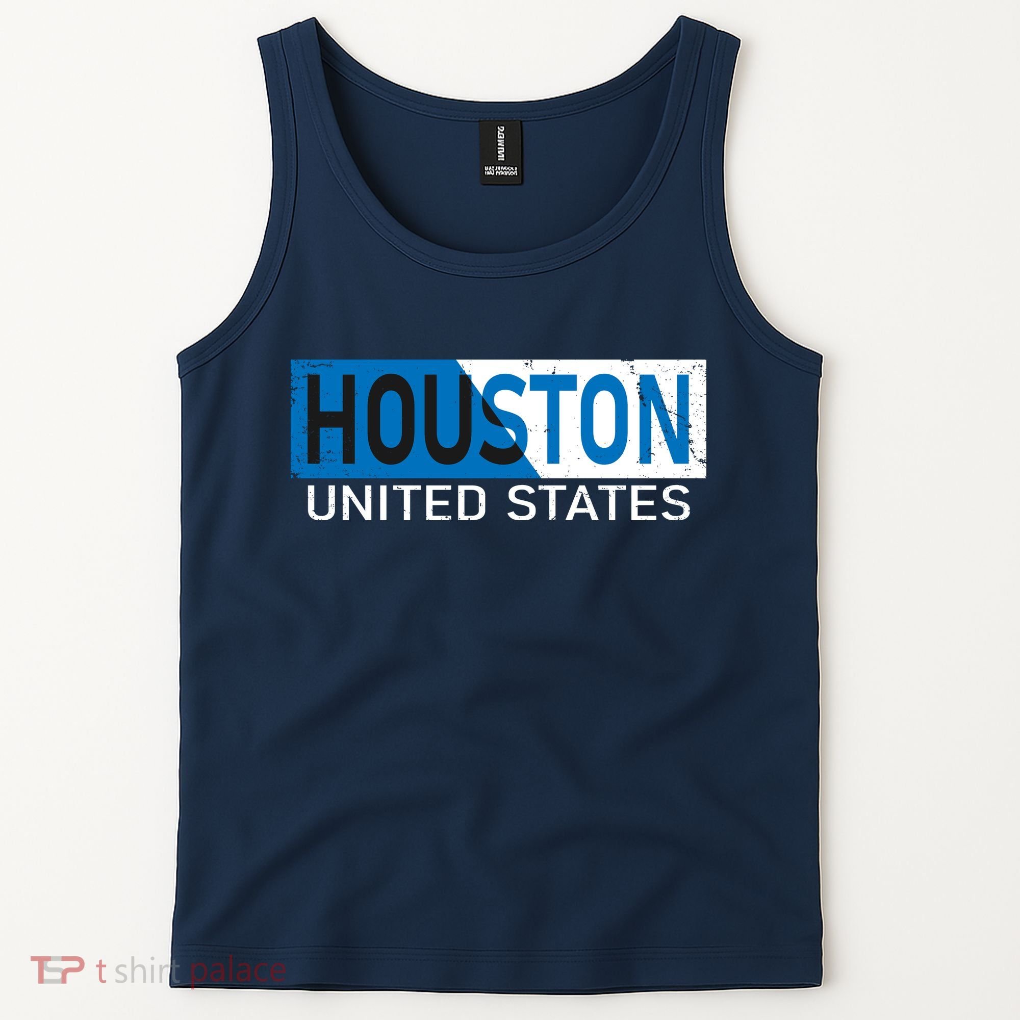 Houston 2 Tone Block Logo Tank Top