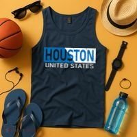 Houston 2 Tone Block Logo Tank Top thumb 4