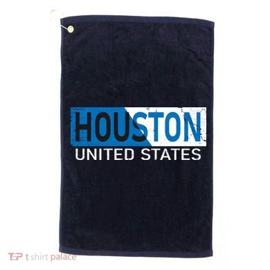 Houston 2 Tone Block Logo Golf Towel