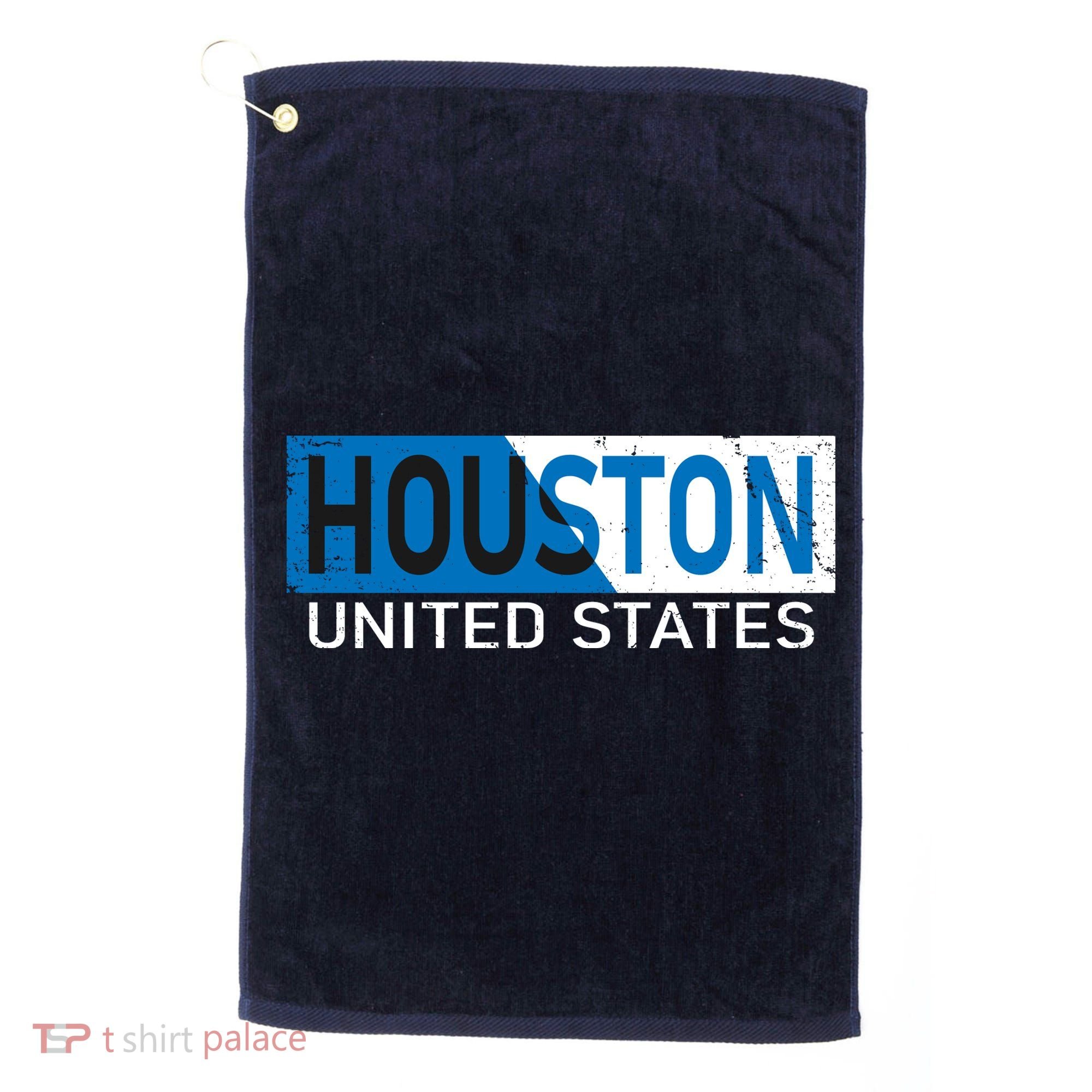 Houston 2 Tone Block Logo Golf Towel