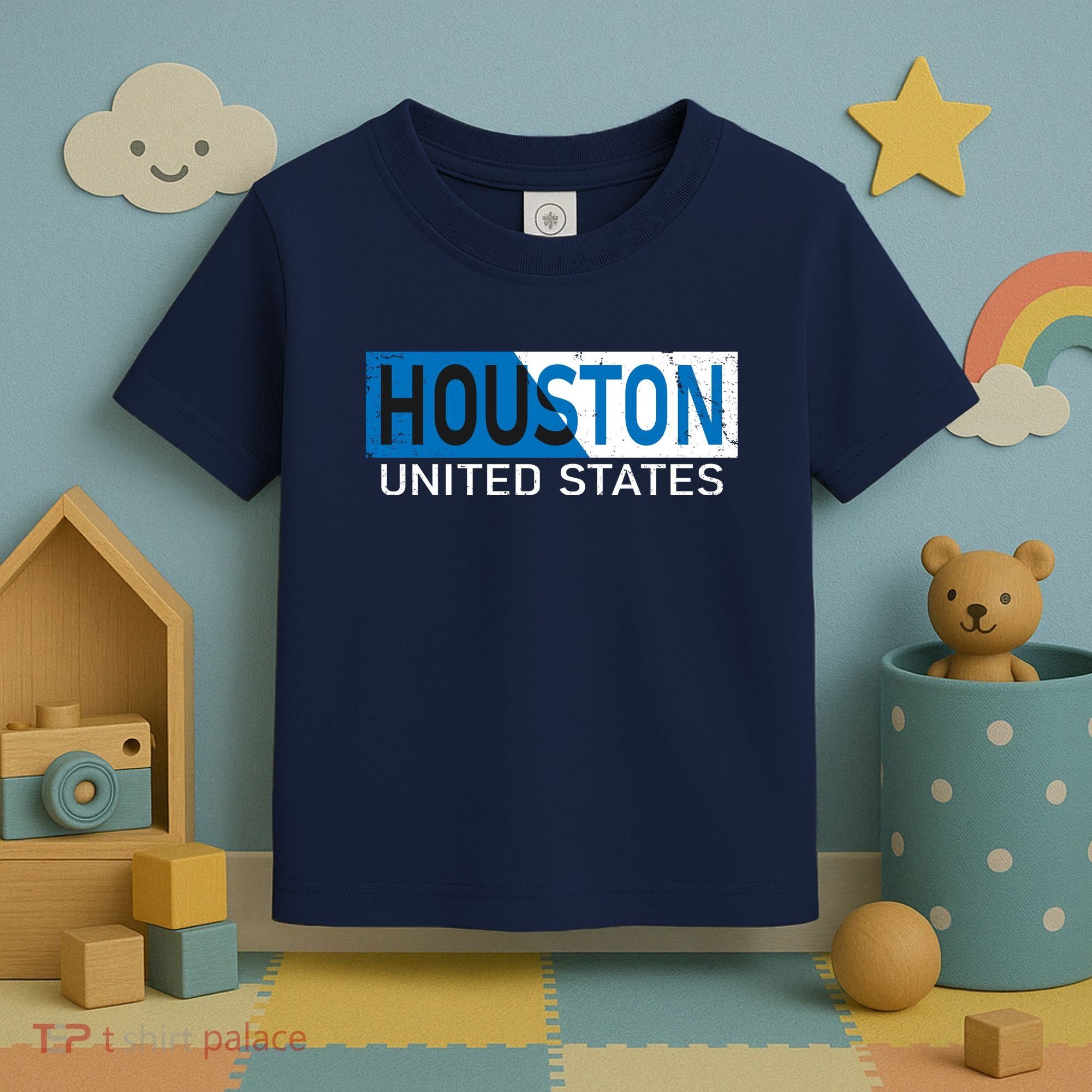 Houston 2 Tone Block Logo Toddler T-Shirt