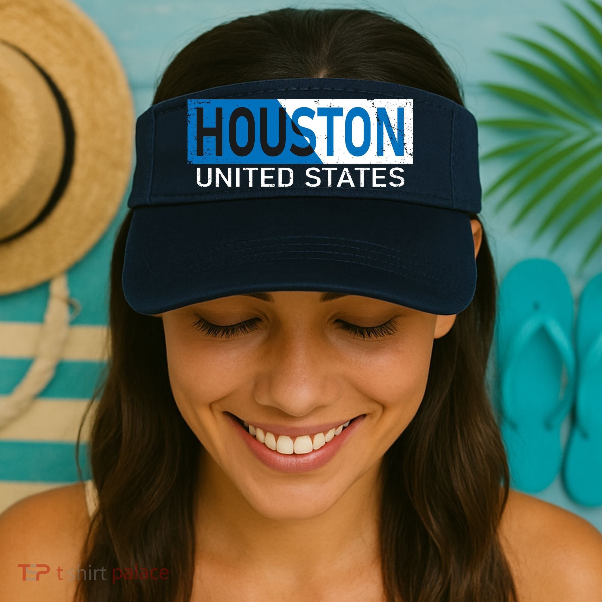 Houston 2 Tone Block Logo Visor