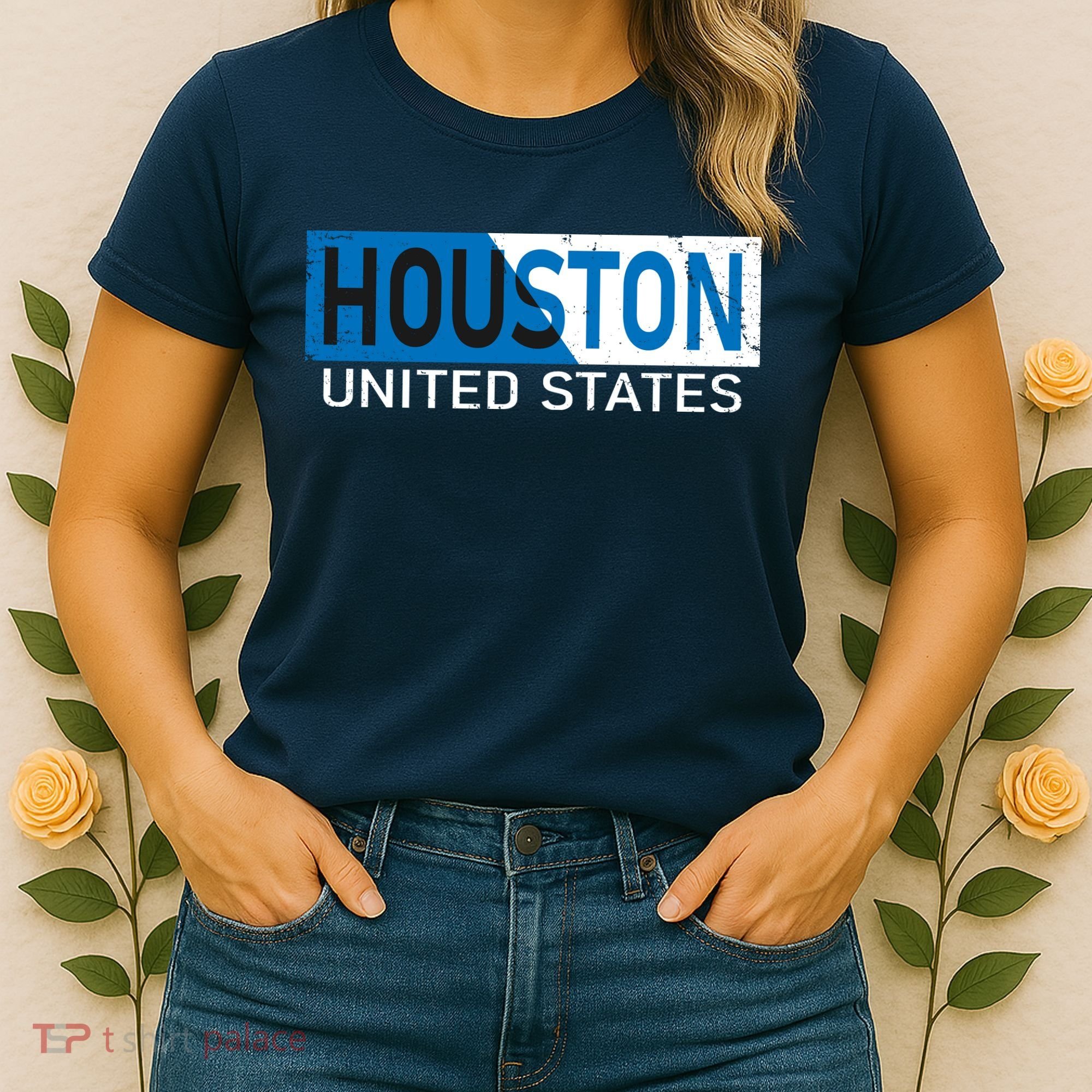 Houston 2 Tone Block Logo Women's T-Shirt