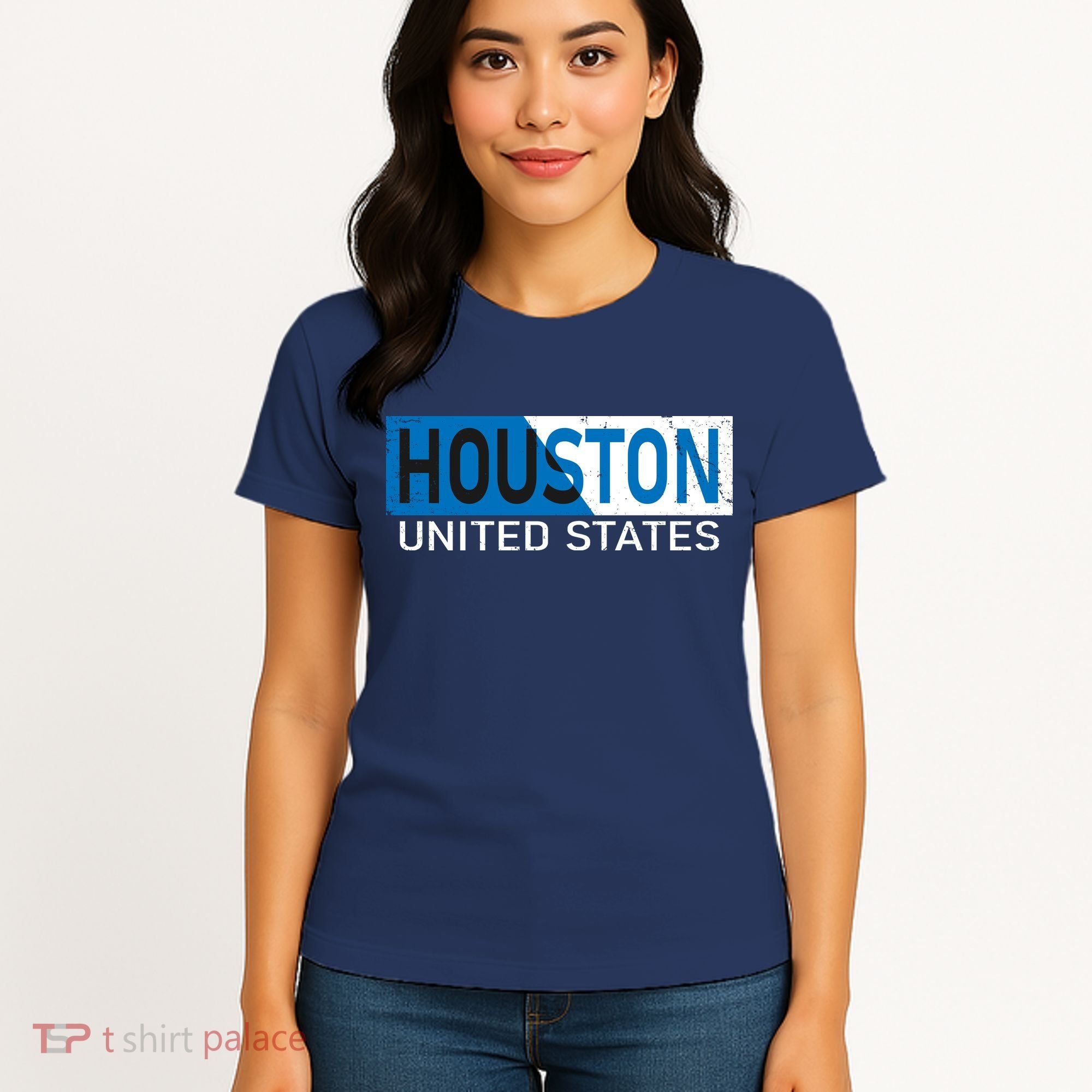 Houston 2 Tone Block Logo Women's T-Shirt