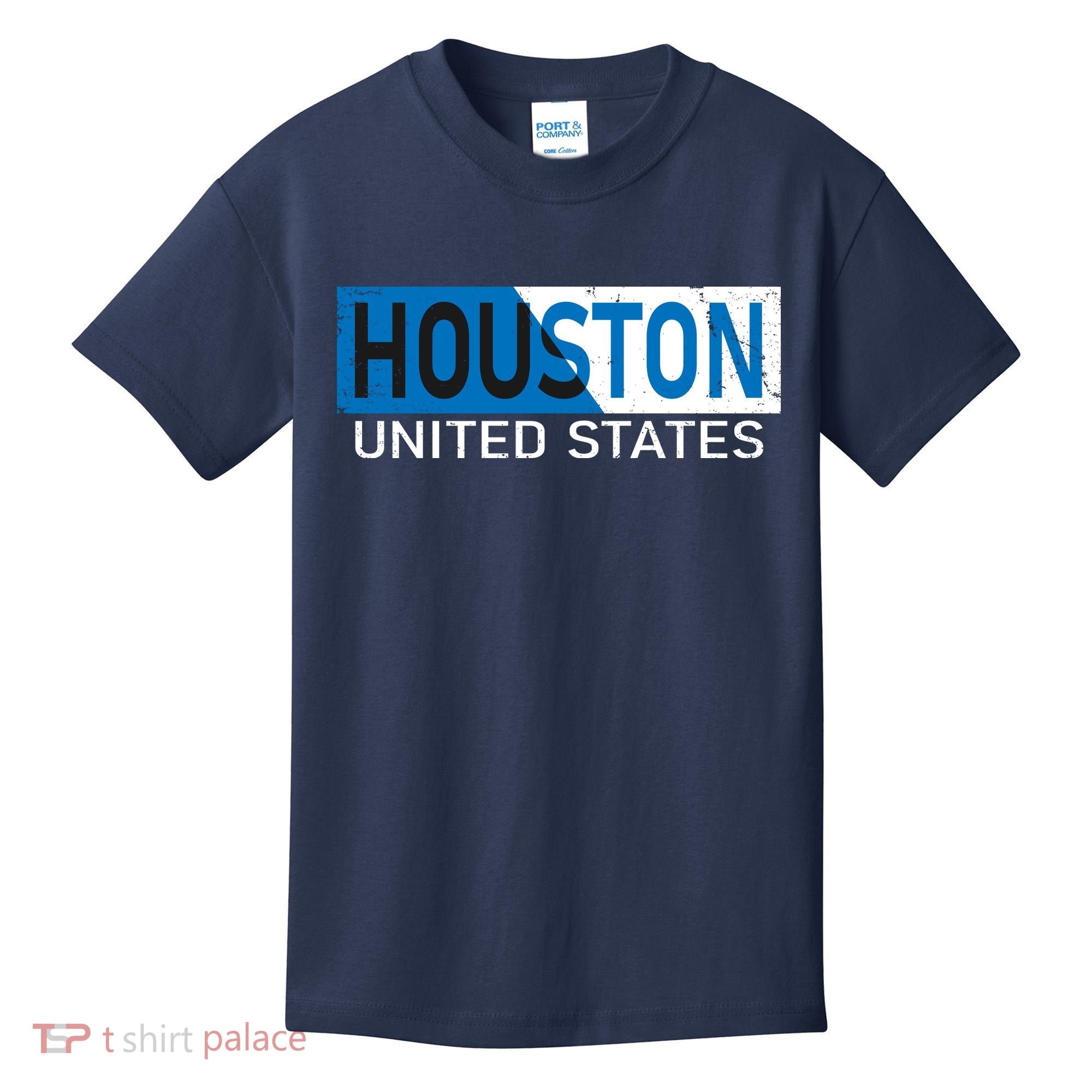 Houston 2 Tone Block Logo Kids T-Shirt