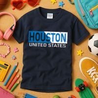 Houston 2 Tone Block Logo Kids T-Shirt thumb 3