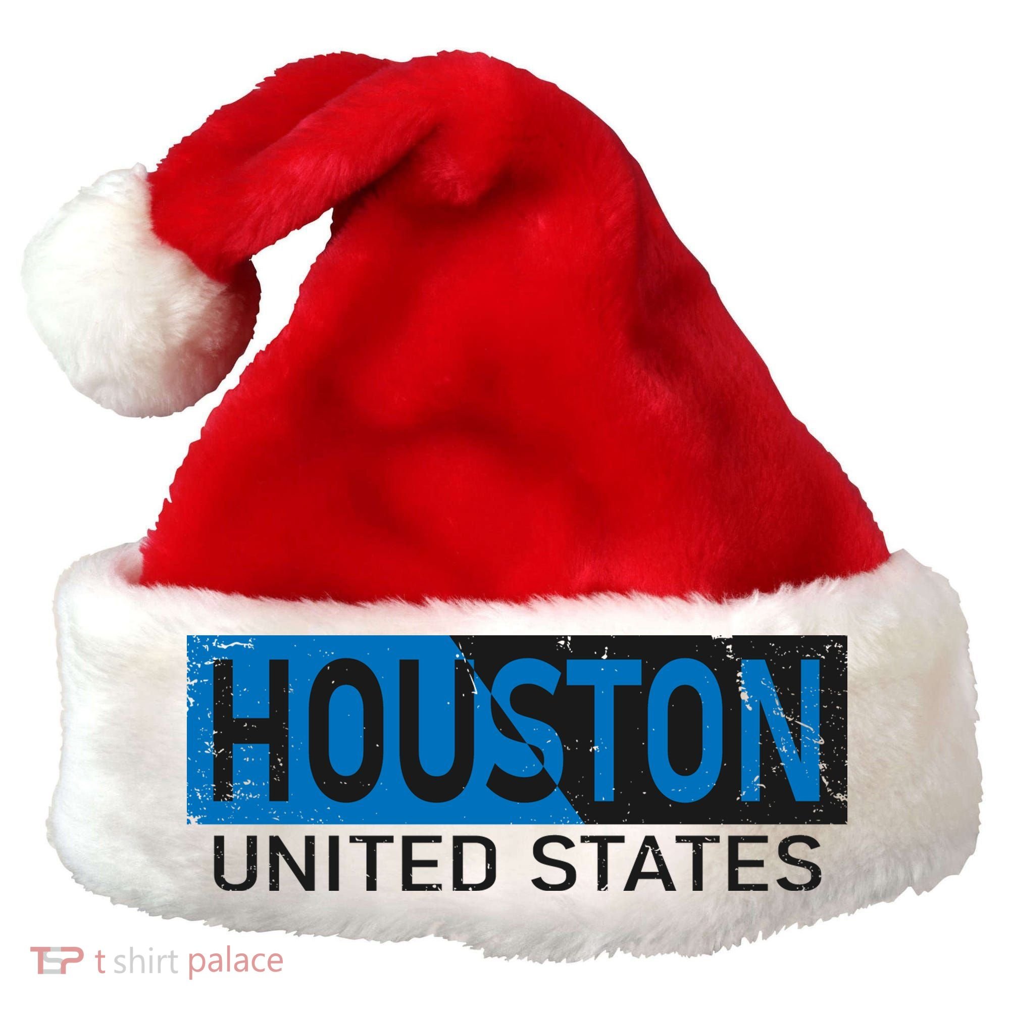 Houston 2 Tone Block Logo Santa Hat