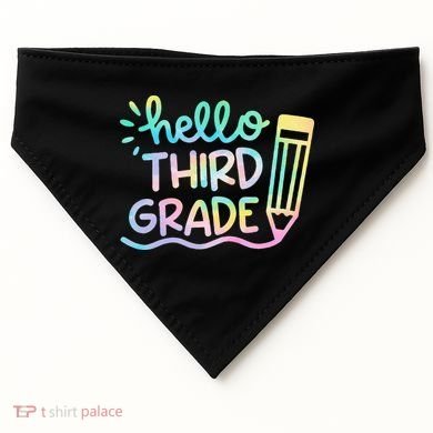 Hello 3rd Grade Tie Dye Teachers Kids Back To School Funny USA-Made Doggie Bandana
