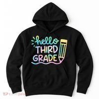 Hello 3rd Grade Tie Dye Teachers Kids Back To School Funny Hoodie thumb 0