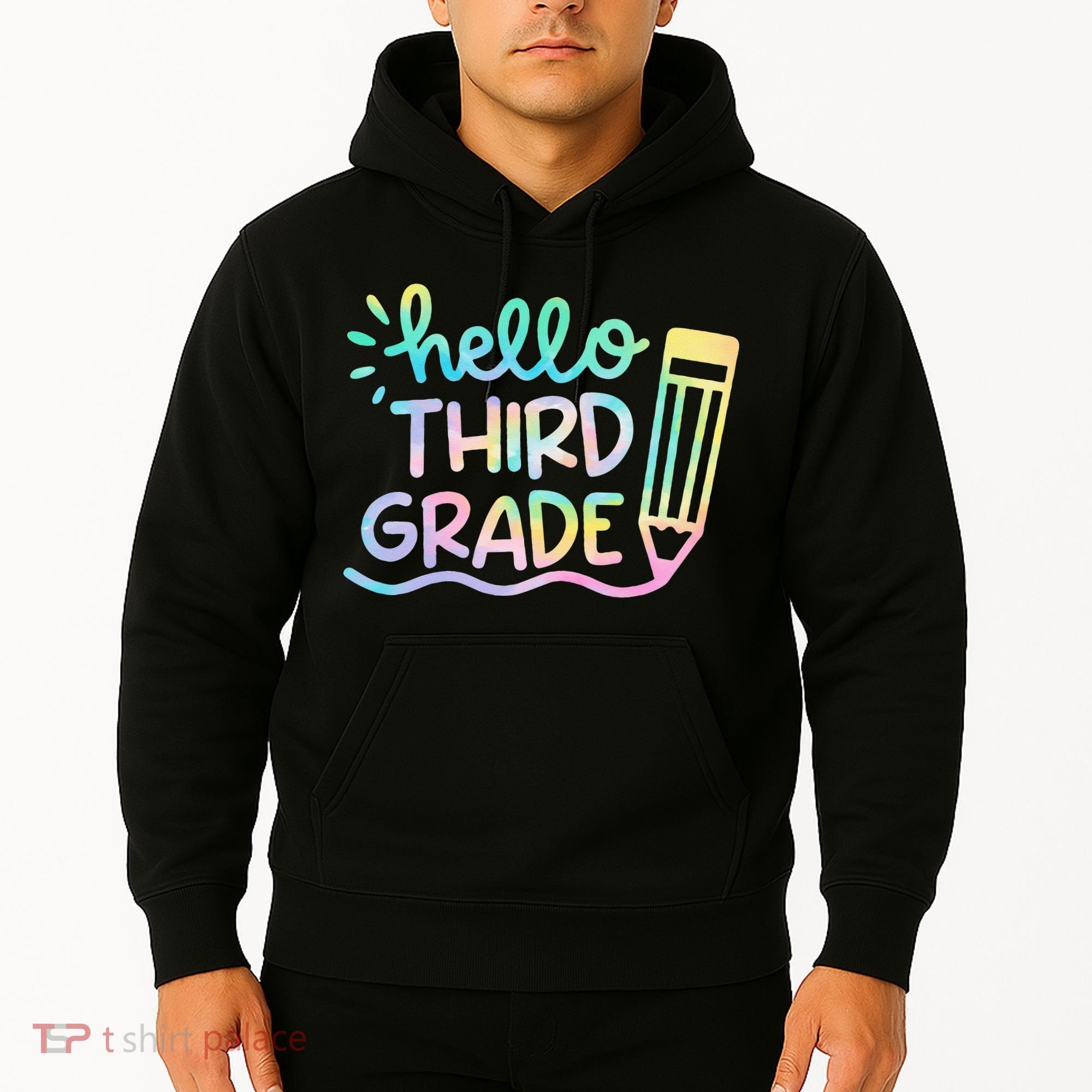 Hello 3rd Grade Tie Dye Teachers Kids Back To School Funny Hoodie