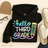 Hello 3rd Grade Tie Dye Teachers Kids Back To School Funny Hoodie thumb 4