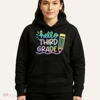 Hello 3rd Grade Tie Dye Teachers Kids Back To School Funny Hoodie thumb 5