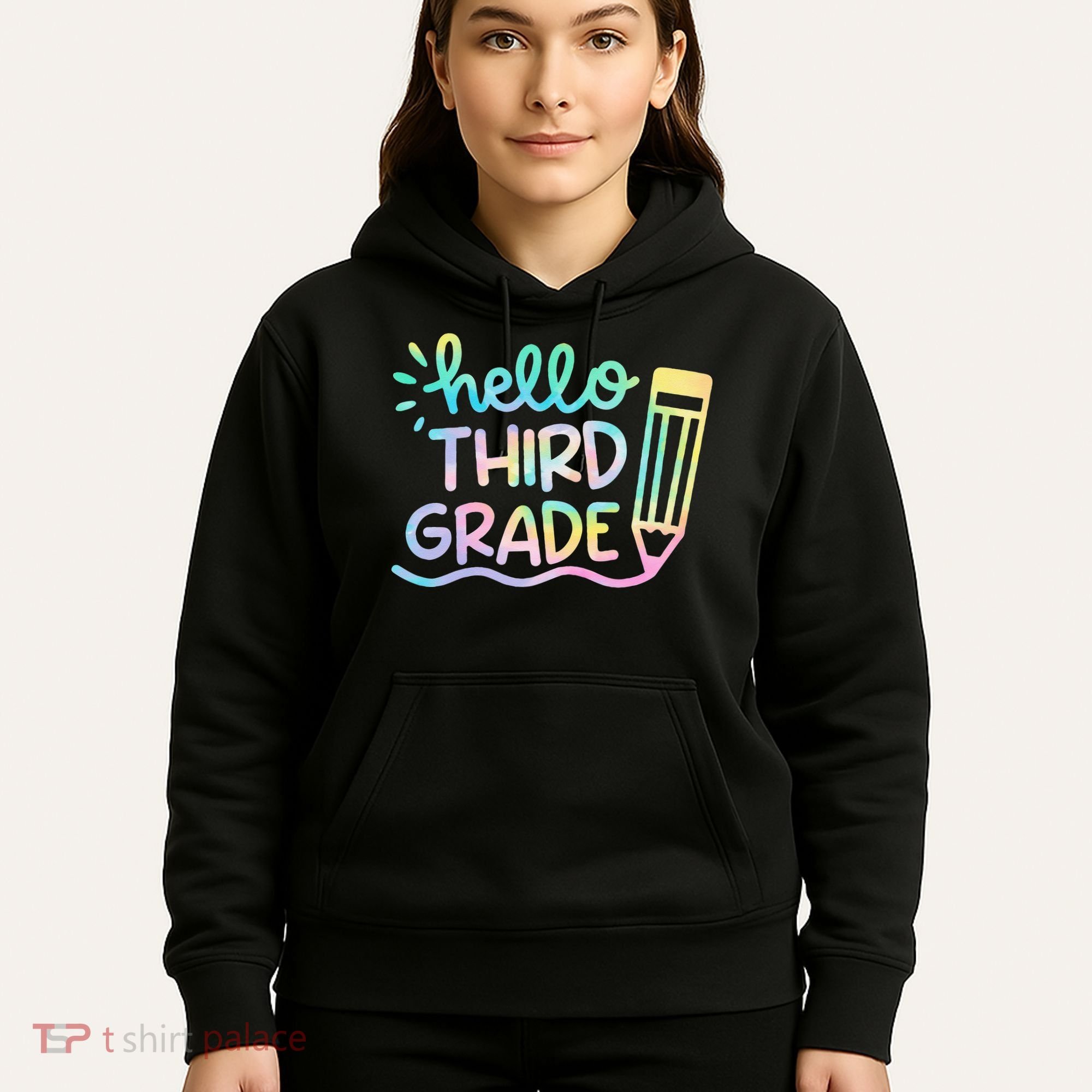 Hello 3rd Grade Tie Dye Teachers Kids Back To School Funny Hoodie