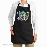 Hello 3rd Grade Tie Dye Teachers Kids Back To School Funny Apron thumb 2
