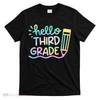 Hello 3rd Grade Tie Dye Teachers Kids Back To School Funny T-Shirt thumb 0