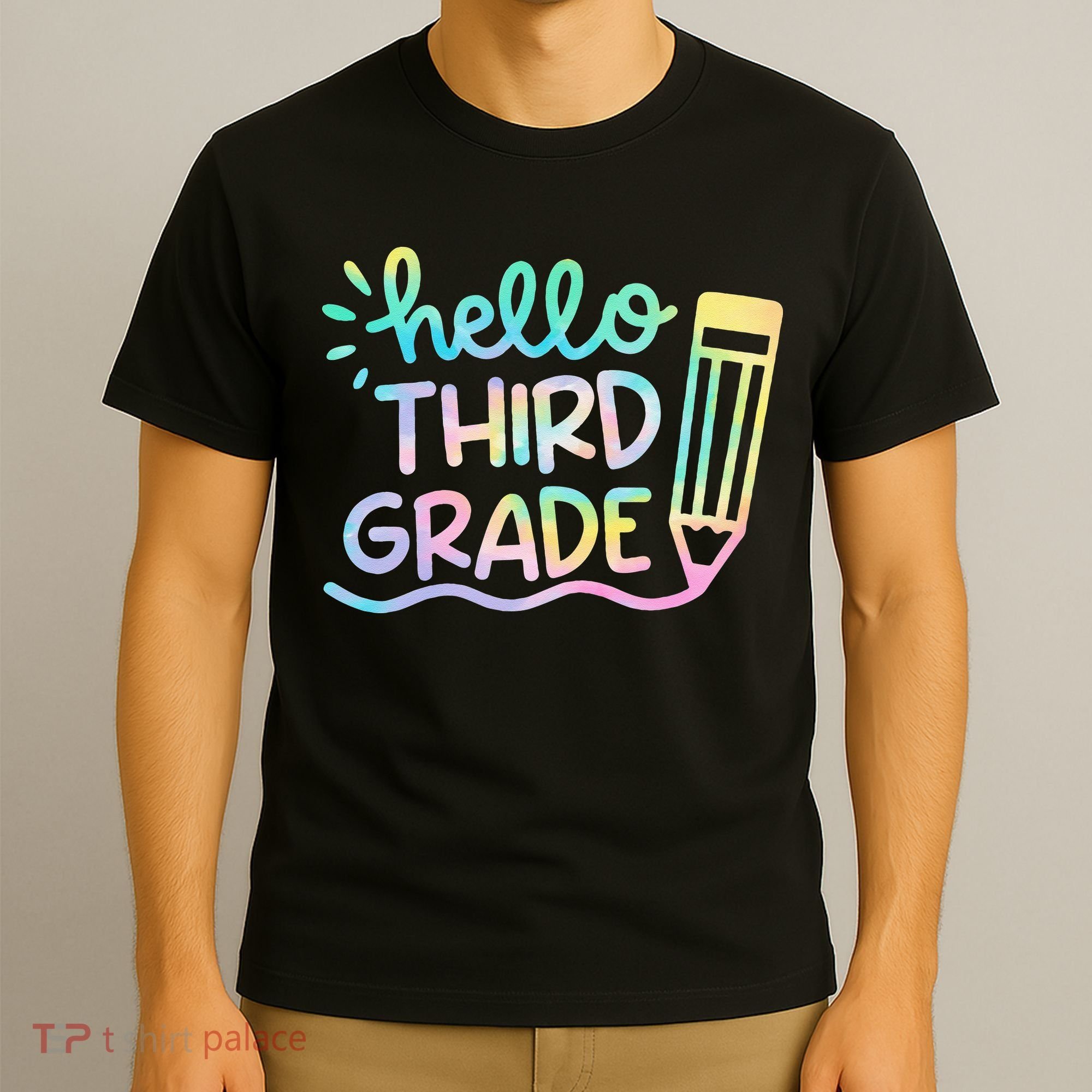 Hello 3rd Grade Tie Dye Teachers Kids Back To School Funny T-Shirt
