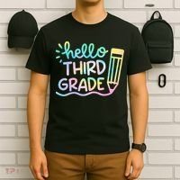 Hello 3rd Grade Tie Dye Teachers Kids Back To School Funny T-Shirt thumb 6