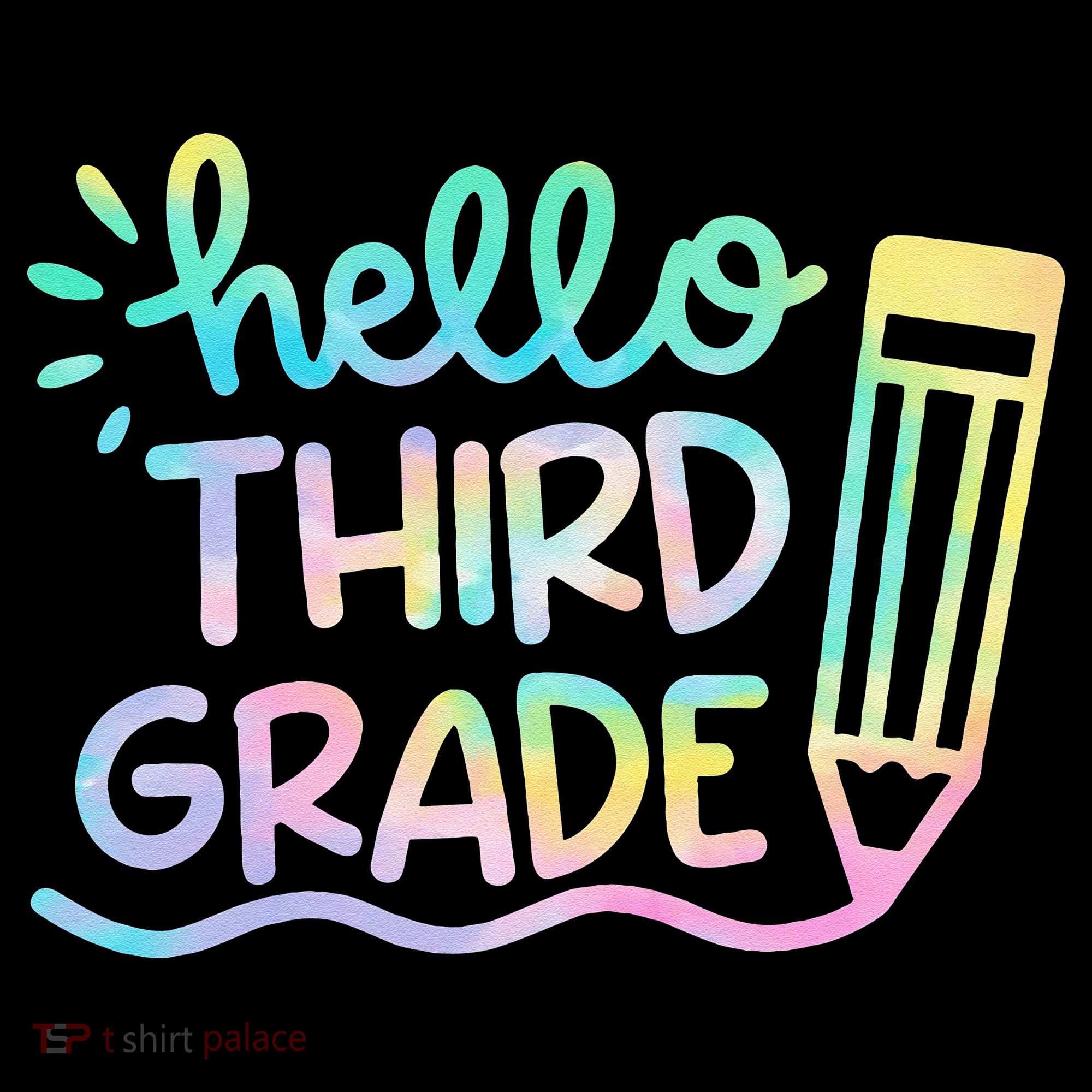 Hello 3rd Grade Tie Dye Teachers Kids Back To School Funny T-Shirt