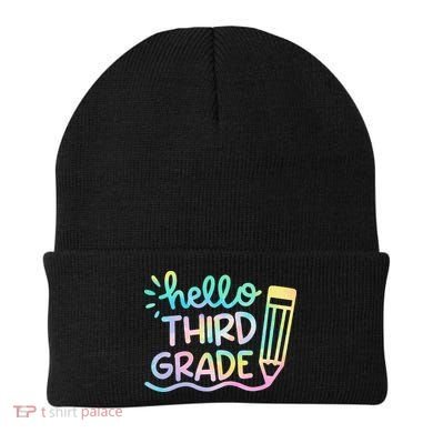 Hello 3rd Grade Tie Dye Teachers Kids Back To School Funny Beanie